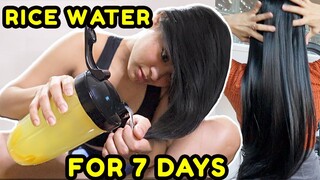 YAO RICE WATER FOR 7 DAYS! Grow the longest hair ever! *before & after results*