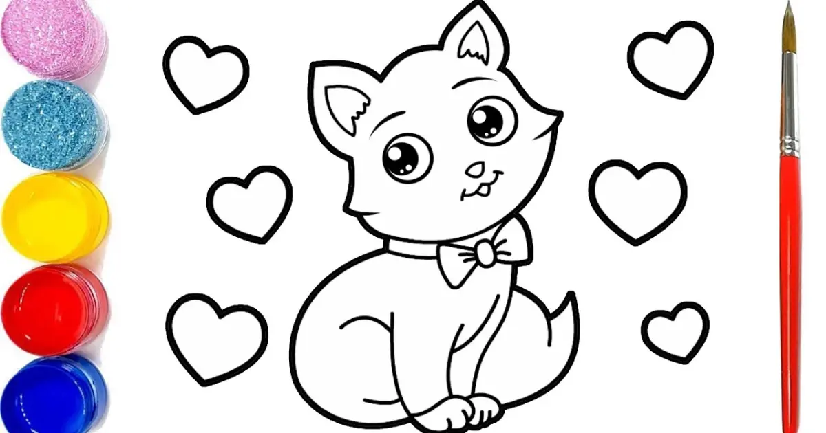 Vẽ tranh con mèo dễ thương đơn giản 💖 Drawing And Coloring A Cute Cat Easy  💖 - Bilibili