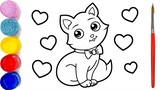 Vẽ tranh con mèo dễ thương đơn giản 💖 Drawing And Coloring A Cute Cat Easy 💖