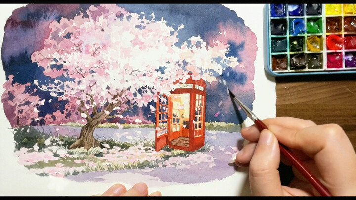 Unscripted Watercolor - Under the Cherry Blossom Tree