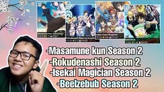 Bahas Masamune kun s2,Rokudenashi majutsu s2,Isekai cheat s2,Beelzebub season 2 ||Request subscriber