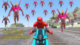 GTA 5 Mod - Người Nhện Spiderman Chạy Thoát Khỏi 500 Iroman