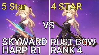 Fischl dps SKYWARD HARP RANK 1 vs RUST BOW RANK 4! Which is better?