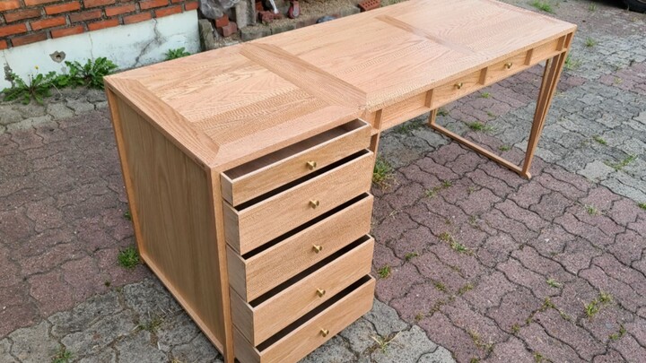 Homemade drawer table, no nails in the whole process [woodworking]