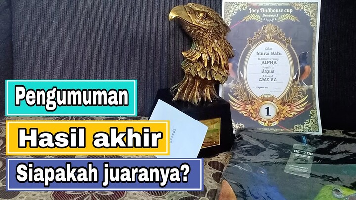 Juara Lomba Burung Online Kelas Murai Batu | Joey Birdhouse Cup 1