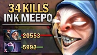 Ink Meepo with 34 Kills Dota 2 7.22