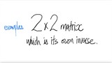examples: 2x2 matrix which is its own inverse