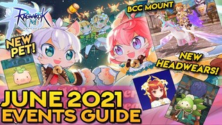 RAGNAROK JUNE 2021 EVENTS GUIDE ~ New Headgears & Card + BCC Mount & Pet!!