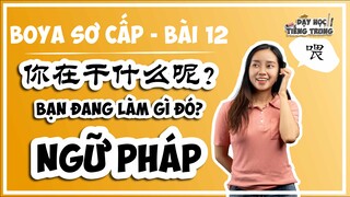 [BOYA SƠ CẤP 1]#3 Bài 12 你在干什么呢？BẠN ĐANG LÀM GÌ ĐÓ?|NGỮ PHÁP: Đang+V