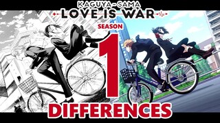 Kaguya-Sama: Love is War Season 1 Manga & Anime Differences