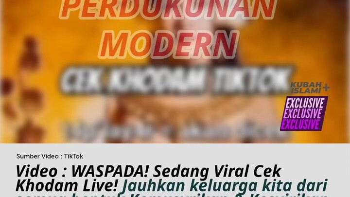 Perdukunan modern, hati2 agar tidak terjerumus kedalam kesyirikan