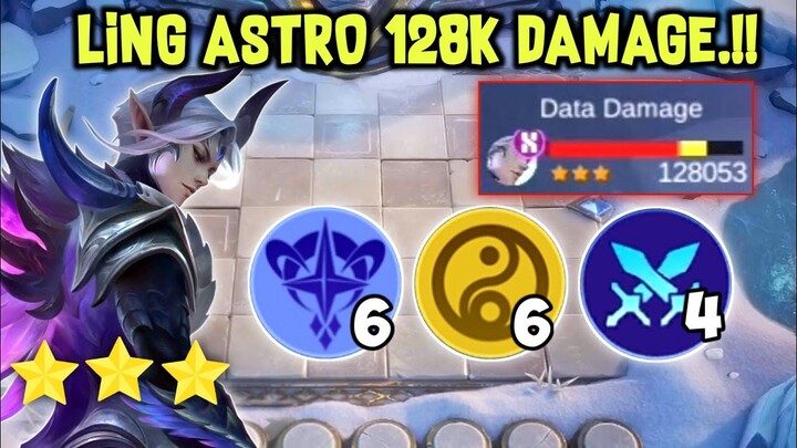 LING ASTRO 128K DAMAGE.!! LAWAN SAMPAI SURREND.!! MAGIC CHESS MOBILE LEGENDS