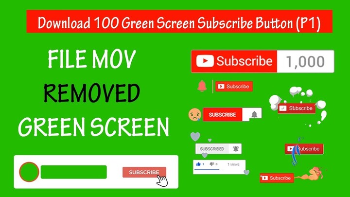 Download Green Screen Subscribe Button P1  l Hiệu ứng nền xanh đăng ký Youtube