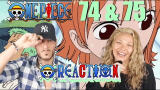 ONE PIECE REACTION Eps, 74/75|  | Mr. 3 is CRAAAAZY!  | Couples first time watching!