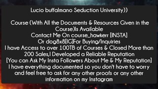 Lucio buffalmano Seduction University Course Download