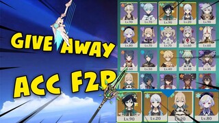 (ĐÃ QUAY) [Genshin Impact] Give Away Acc F2P Cho ae Tạch Ayaka // Nguyên Kỷ