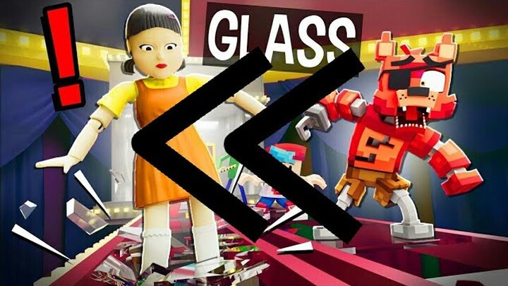 SQUID GAME GLASS BRIDGE vs FNF , Among Us , FNAF , Baldi and Bendy! ( by ZAMination ) Reversed