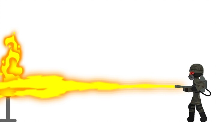 Flamethrower test 2D animation.