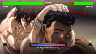 Baki vs Mohammad Alai Jr Fight With Healthbars | Baki 2nd Season