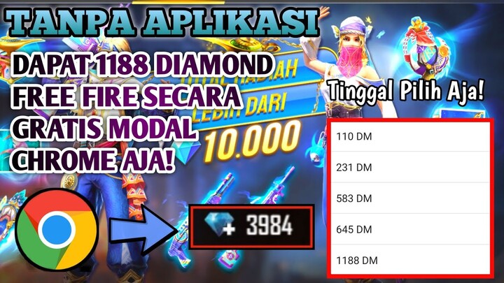 Viral! Cara Dapat 1188 Diamond Free Fire Secara Gratis Tanpa Aplikasi Terbaru 2021!!