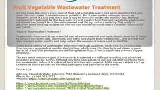 Fruit Vegetable Wastewater Treatment