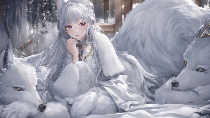 【AI Painting】Snow "Wolf" Miaomiao Village丨4K