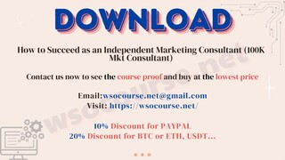 How to Succeed as an Independent Marketing Consultant (100K Mkt Consultant)