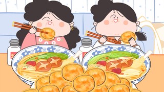 - Yanghuahua Animation Food Broadcast｜My mom and I’s immersive fried eggplant boxes and chicken nood