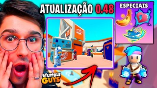 INACREDITAVEL!! 3 ESPECIAIS EMOTES, 10 NOVAS SKINS, MAPA NERF  Stumble Guys 0.48