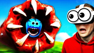 Entering GIANT WORM With MEESEEKS (Scary)