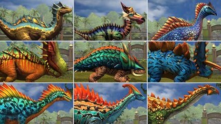 ALL HYBRID HERBIVORE DINOSAURS. All Max Level 40, All Evolutions | Jurassic World The Game