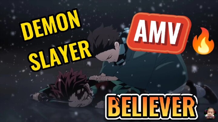 Demon Slayer Fight Scenes | [ AMV ] | Believer - Imagine Dragons