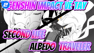 [Vẽ tay Genshin Impact] ◆ Second Life ◆  Albedo và Traveler