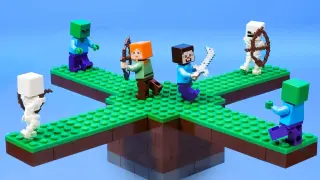 Surviving in LEGO Minecraft, but you only get ONE chunk - LEGO Minecraft Animation - Stop Motion