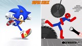 Sonic vs Stickman | Stickman Dismounting Highlight and Funny Moments #5