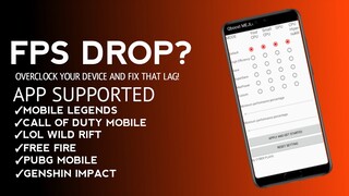 Trick to Fix FPS Drops in Mobile Legends | Over Clocking Your Device Free Using One App