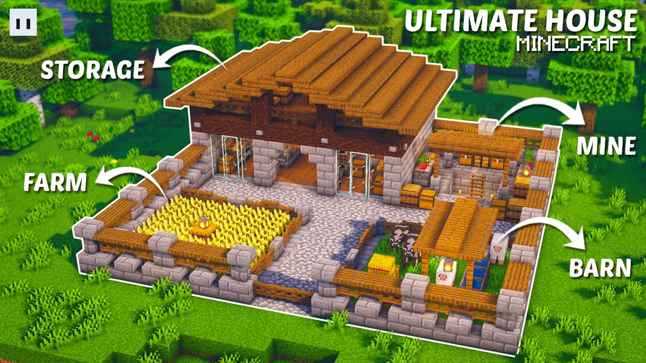 Minecraft tutorial: how to build a big survival house ( medieval