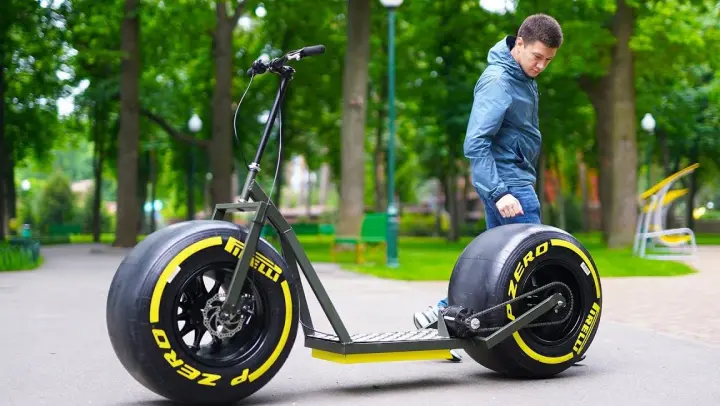 [Handiwork] Putting Formula 1 Tires On An Electric Scooter