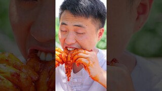 Ermao Challenge Eating Spicy Squid and  enoki mushroom #asmr   #mukbang   #chinesecuisine