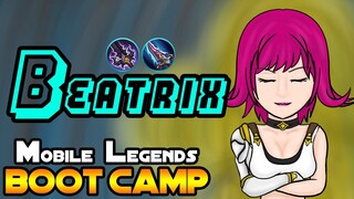 BEATRIX - TIPS, ITEMS, SPELL, EMBLEMS, AND GUIDE - MGL MLBB BOOT CAMP VOLUME 104