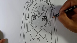 MENGGAMBAR HATSUNE MIKU