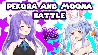 【HoloLive】Pekora Moona Battle!!!【English Sub】