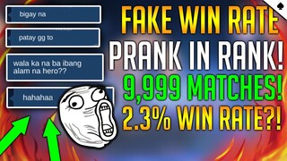 FAKE WINRATE PRANK! | DIGGIE PRANK - MOBILE LEGENDS (EPIC COMEBACK!?)