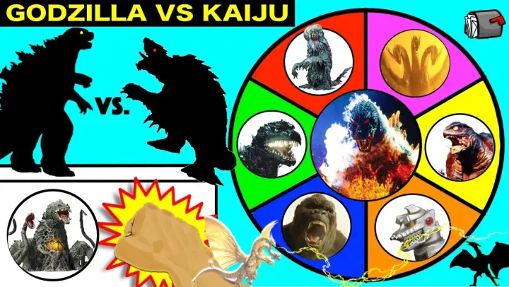 GODZILLA vs KAIJU Spinning Wheel Slime Game w/ Burning Godzilla & Kaiju Toys, Biollante +