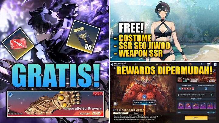 BANSOS BESAR! FREE Gacha x80 & Gratis Seo Jiwoo, Weapon SSR & Costumenya! | Solo Leveling: ARISE