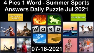 4 Pics 1 Word - Summer Sports - 16 July 2021 - Answer Daily Puzzle + Daily Bonus Puzzle