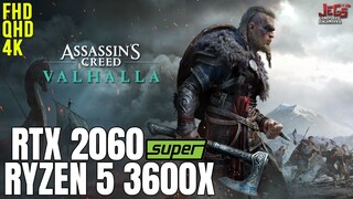 Assassin's Creed Valhalla | Ryzen 5 3600x + RTX 2060 Super | 1080p, 1440p, 2160p benchmarks!