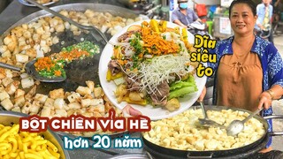 Ăn vặt hấp dẫn BỘT CHIÊN BÒ XÀO CẢI XÁ BẤU dĩa khổng lồ 20 năm nức tiếng Sài Gòn | Địa điểm ăn uống