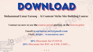 Mohammad Umar Farooq – Ai-Content Niche Site Building Course