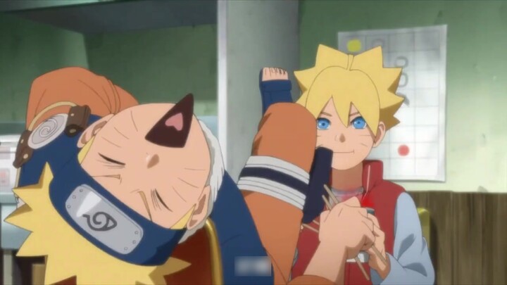 The blogger gets along with his father, Naruto and his mother, Hinata when he was a child, and he ca